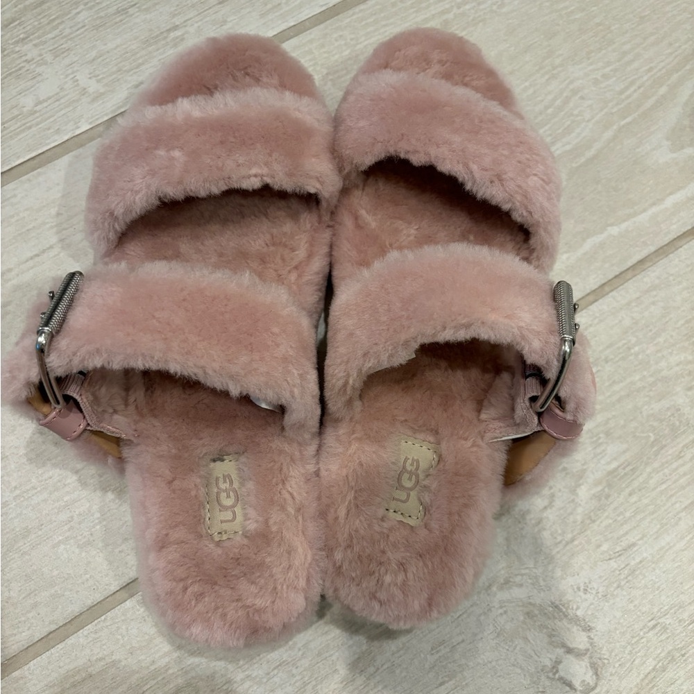 Pink Fuzzy UGG Slippers